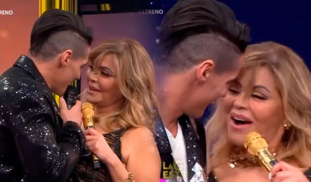 Facundo González y Gisela coquetean al interpretar canción en “La gran estrella”. Foto: composición LR/captura de América TV