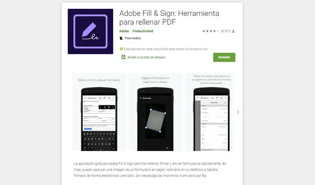 App de Adobe. Foto: captura de Play Store