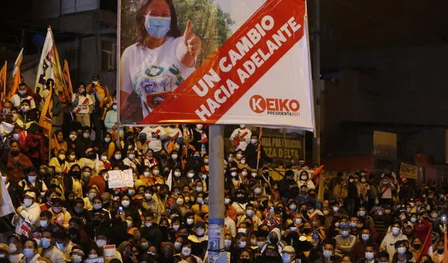 Keiko Fujimori en su mitin de cierre de campaña. Foto: John Reyes/La República