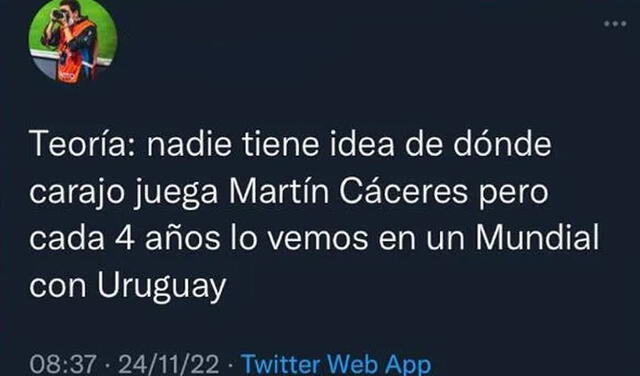 Un usuario compartió un post que aludía al momento actual del futbolista Martín Cáceres.