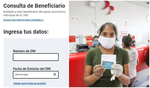 LINK BONO 350 soles 2021: CONSULTAR si soy beneficiario del bono Yanapay gob pe y cómo cobrar con DNI en Perú ATMP