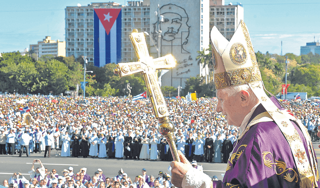 Papa Benedicto en La Habana, en 2012.