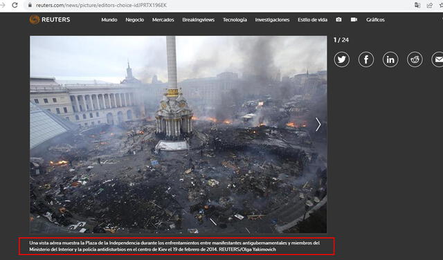 Descripción de la imagen. Foto: composición / captura en web de Reuters.