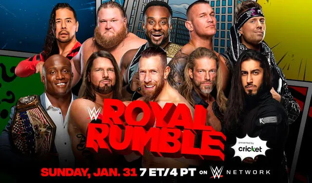 Algunos de los luchadores que estarán en el Royal Rumble masculino 2021. Foto: WWE