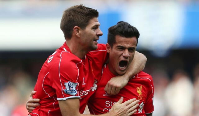 Steven Gerrard y Coutinho coincideron en el Liverpool durante tres temporadas. Foto: Liverpool.
