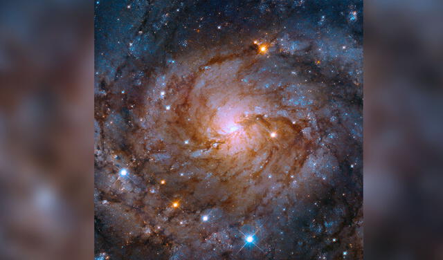 Imagen completa de IC 342 captada por el Hubble. Foto: NASA / ESA