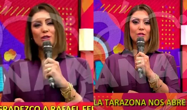 Karla Tarazona molesta porque Rafael Fernández violó acuerdo de confidencialidad de ruptura. Foto: captura/Panamericana
