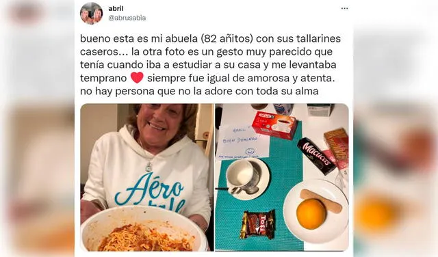 Twitter viral: joven llega a la casa de su abuela después de una fiesta y descubre que ella le dejó la cena lista