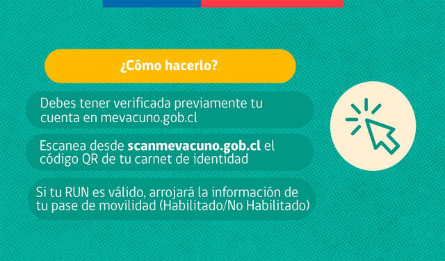 El Gobierno de Chile explica cómo descargar el pase de movilidad con código QR. Foto: Minsal