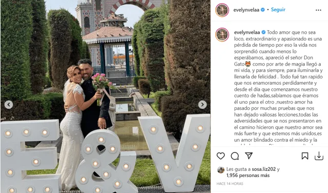 Evelyn Vela publica tiernas fotografías para celebrar un año de matrimonio con Evelyn Burga.