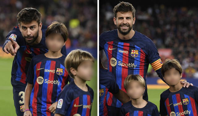 Hijos de Piqué asistieron a su despedida sin Shakira: así fue su tierno abrazo en el Camp Nou