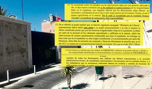 Revelador. Informe de la Gerencia de Desarrollo Urbano de la Municipalidad, evidencia una seria de irregularidades en el proceso de calificación de La Recoleta. Foto: Composición LR