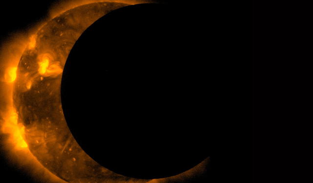 Título: Eclipse solar 2020. Leyenda: Eclipse solar parcial captado en 2017. Foto: NASA.