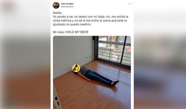Facebook viral: madre se acuesta en el piso para ayudar a su hijo a medir el espacio de su nueva cama