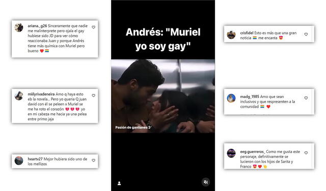 Fans opinan respecto a que Andrés se declare gay en "Pasión de gavilanes ". Foto: composición LR/capturas de Instagram