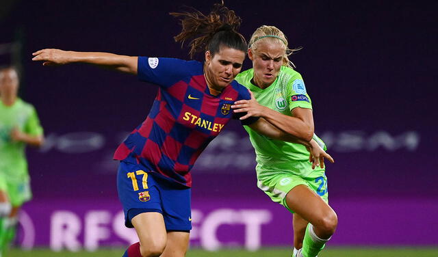 Barcelona fue eliminado de la Champions League Femenina a manos de Wolfsburgo en la temporada 2019/20. Foto: AFP