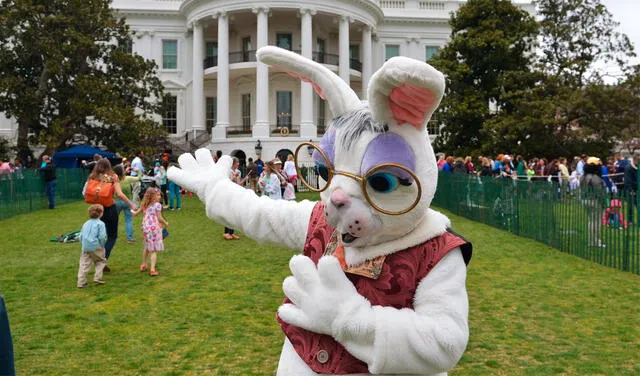 El Conejo de Pascua está presente en la búsqueda de huevos que organiza cada año la Casa Blanca, en Estados Unidos. Foto: AFP