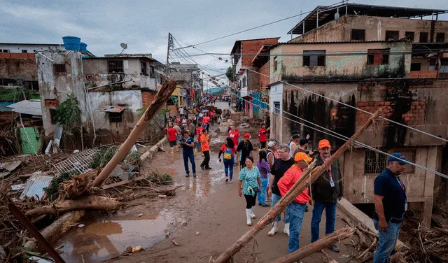 El Gobierno de Venezuela ha declarado Las Tejerías como zona de catástrofe y desastre natural. Foto: EFE