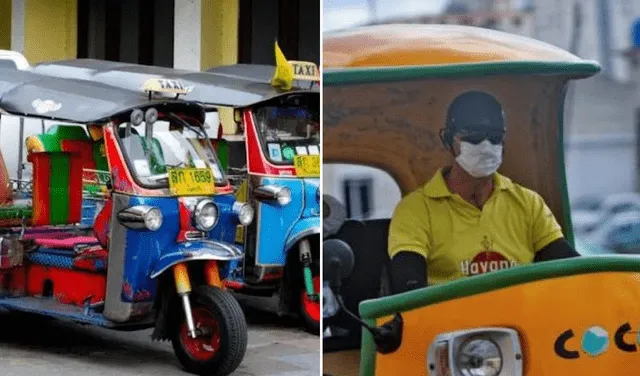 En Tailandia, a los mototaxis se les conoce como 'tuk-tuk', mientras que en Cuba se le denomina 'cocotaxi'