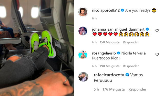 4.3.2021 | Post de Nicola Porcella con comentarios que confirman su ingreso a EEG Puerto Rico. Foto: Nicola Porcella / Instagram