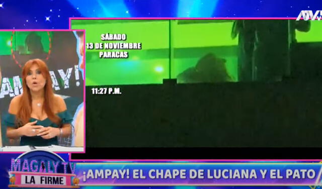 Magaly Medina mostró las imágenes de Patricio Parodi y Luciana Fuster en Paracas. Foto: captura Magaly TV, la firme/ATV