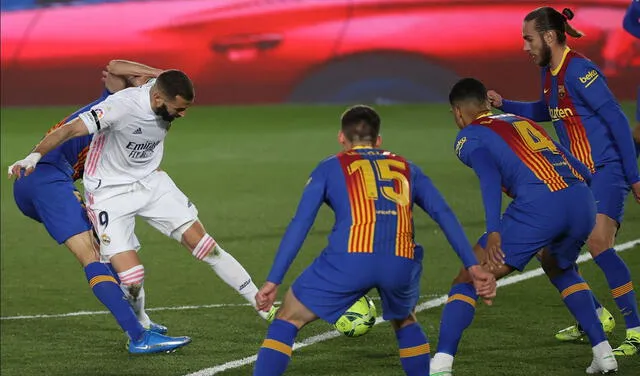 Real Madrid vs. Barcelona: Benzema anotó golazo de taco para el 1-0
