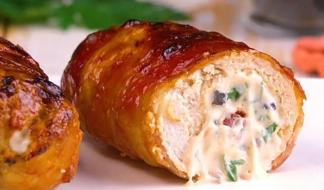 El enrollado de pollo es una receta sencilla de cocinar. Foto: riquísimo
