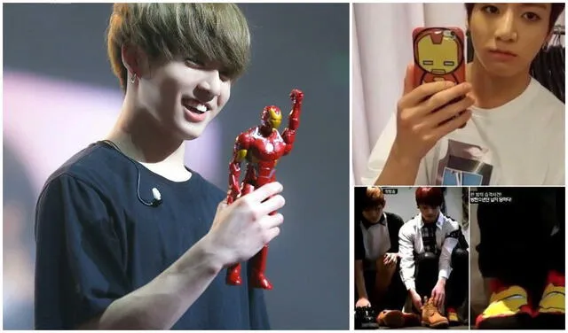Jungkook de BTS es fan de Iron Man. Foto: Composición LR / Imágenes HYPE y capturas