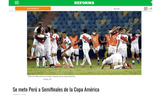 La Reforma - Perú a semifinales