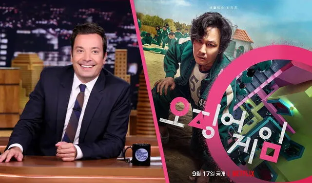 Serie surcoreana se hace presente esta semana en The tonight show con Jimmy Fallon. Foto: composición NBC/Netflix