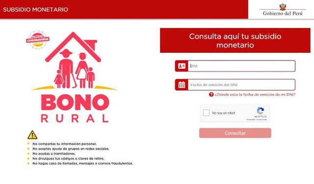 [REVISA] Bono Rural: CONSULTA con tu DNI si accederás al subsidio monetario entregado por el MIDIS