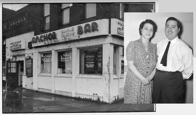Teressa Bellissimo y su esposo Frank junto a su negocio Anchor Bar. Foto: YouTube/@Thrillist