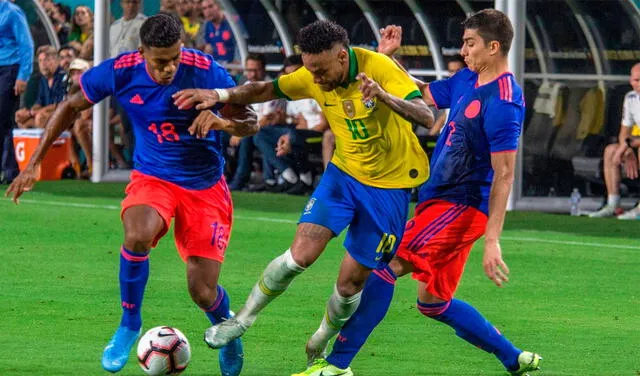 El último Brasil vs. Colombia fue un amistoso en 2019 que terminó 2-2. Foto: EFE