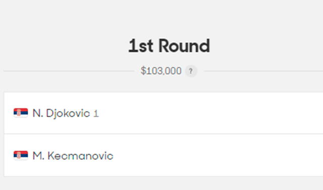 Así apareció el nombre de Djokovic en el sorteo. Foto: captura Ausopen