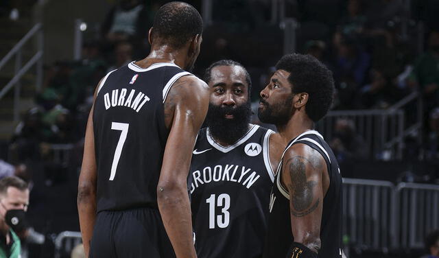 Kevin Durant, Kyrie Irving y James Harden son las figuras de Brooklyn Nets. Foto: AFP