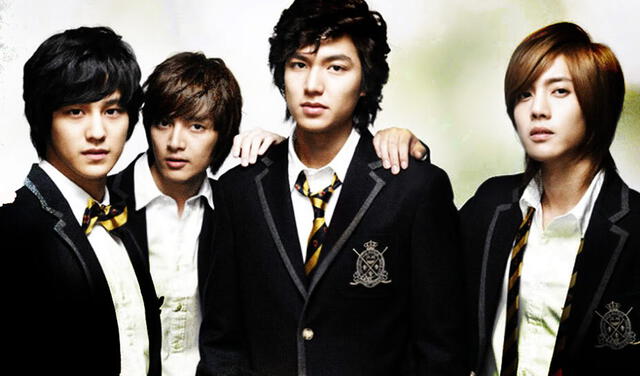 "Boys over flowers": cuatro actores interpretaron al grupo de estudiantes más populares de la escuela Shinhwa. Foto: KBS