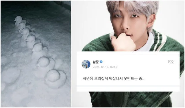 BTS: RM revela que rompió molde de patos de nieve. Foto: composión LR / Imágenes HYPE y Weverse