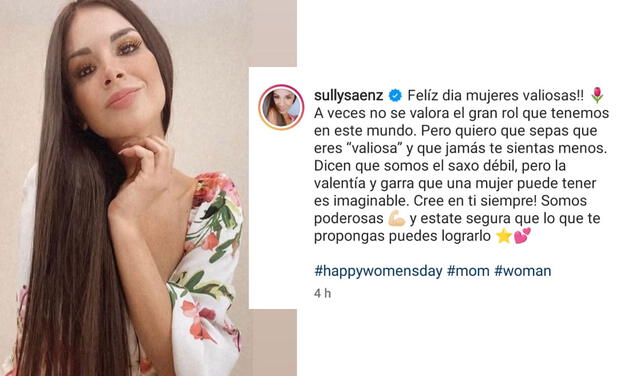 8.3.2022 | Mensaje de Sully Saenz por el Día Internacional de la mujer. Foto: captura Instagram