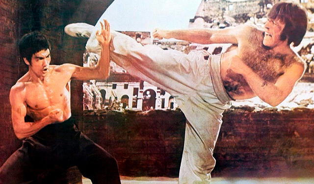 Bruce Lee vs Chuck Norris fue uno de los enventos históricos del cine de artes marciales. Foto: Golden Harvest