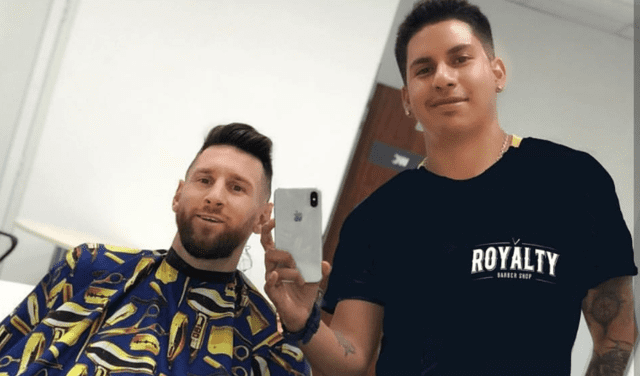 El barbero peruano tuvo la oportunidad de peinar a Lionel Messi