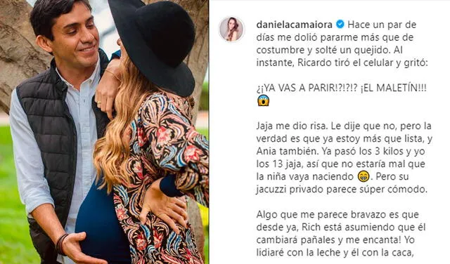4.7.2021 | Parte 1 del post de Daniela Camaiora agradeciendo el apoyo de su esposo Ricardo Coda. Foto: captura Daniela Camaiora / Instagram