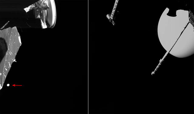 Imágenes de Venus tomadas el 14 de octubre (izquierda) y 15 de octubre (derecha). Foto: ESA/ JAXA