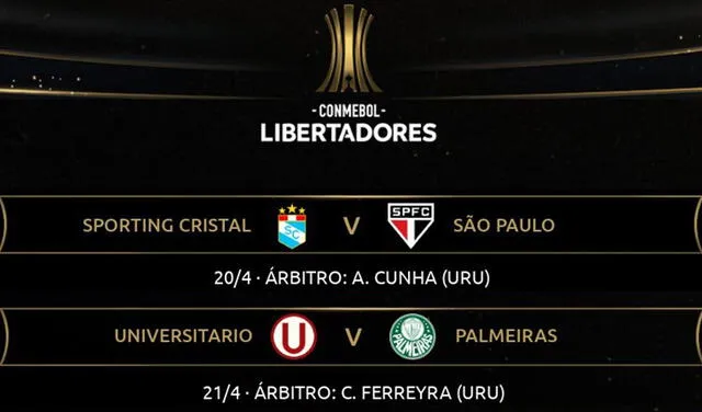 Universitario y Cristal serán dirigidos por árbitros uruguayos. Foto: Conmebol Libertadores