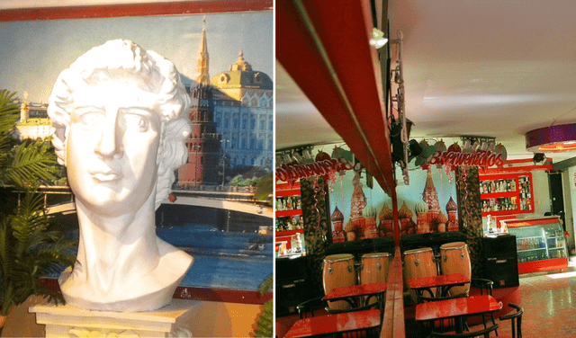 El hotel Yuri Gagarin cuenta con diferentes esculturas e imágenes que hacen referencia a la cultura rusa