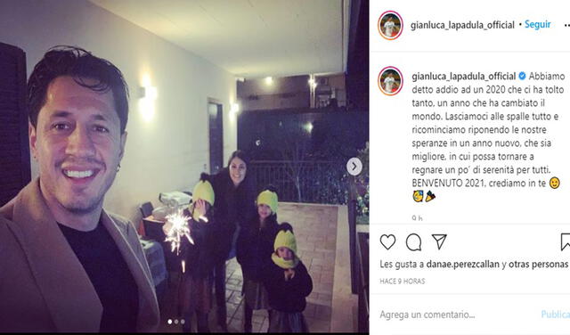 Lapadula le dio la bienvenida al 2021 con una postal familiar. Foto: Gianluca Lapadula/Instagram