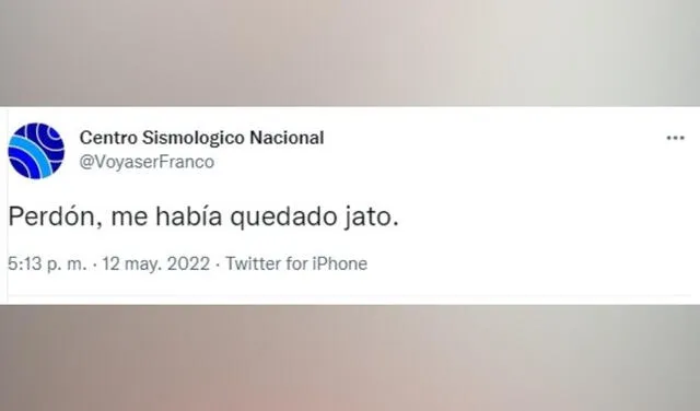 IGP tarda en publicar el reporte del sismo y usuarios lo critican en redes sociales. Foto: captura de Twitter