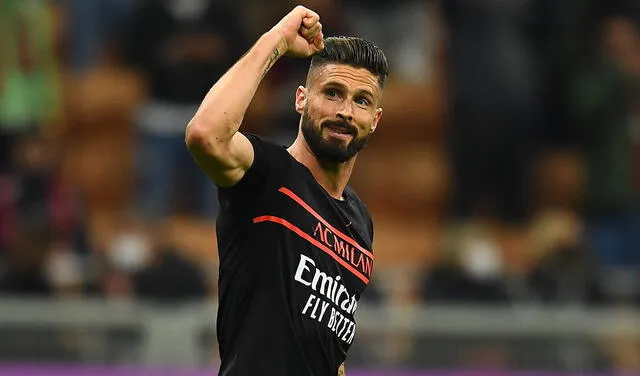 Olivier Giroud llegó al AC Milan procedente de Chelse. Foto: Twitter @acmilan