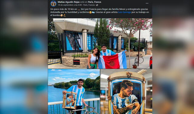 Facebook viral: argentino viaja a Francia, va a la casa de Lionel Messi en bicicleta y logra conocerlo
