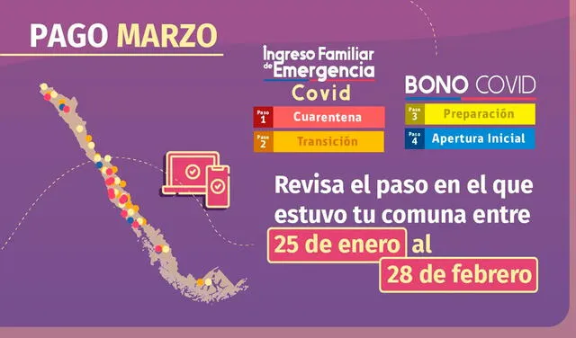 IFE y Bono COVID para marzo. Foto: GobiernodeChile/Twitter