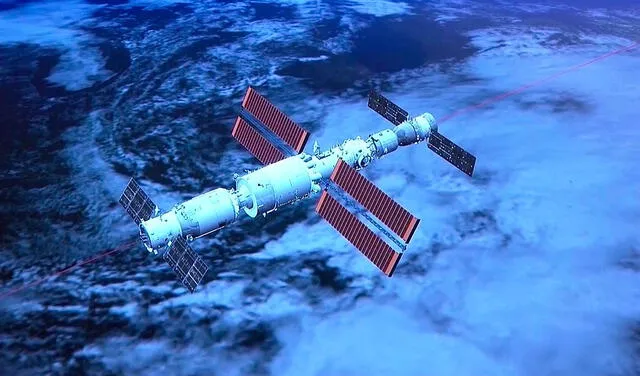 Representación de la estación espacial china Tiangong. Foto: CGTN